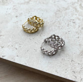 Pave Josie Hoops Silver